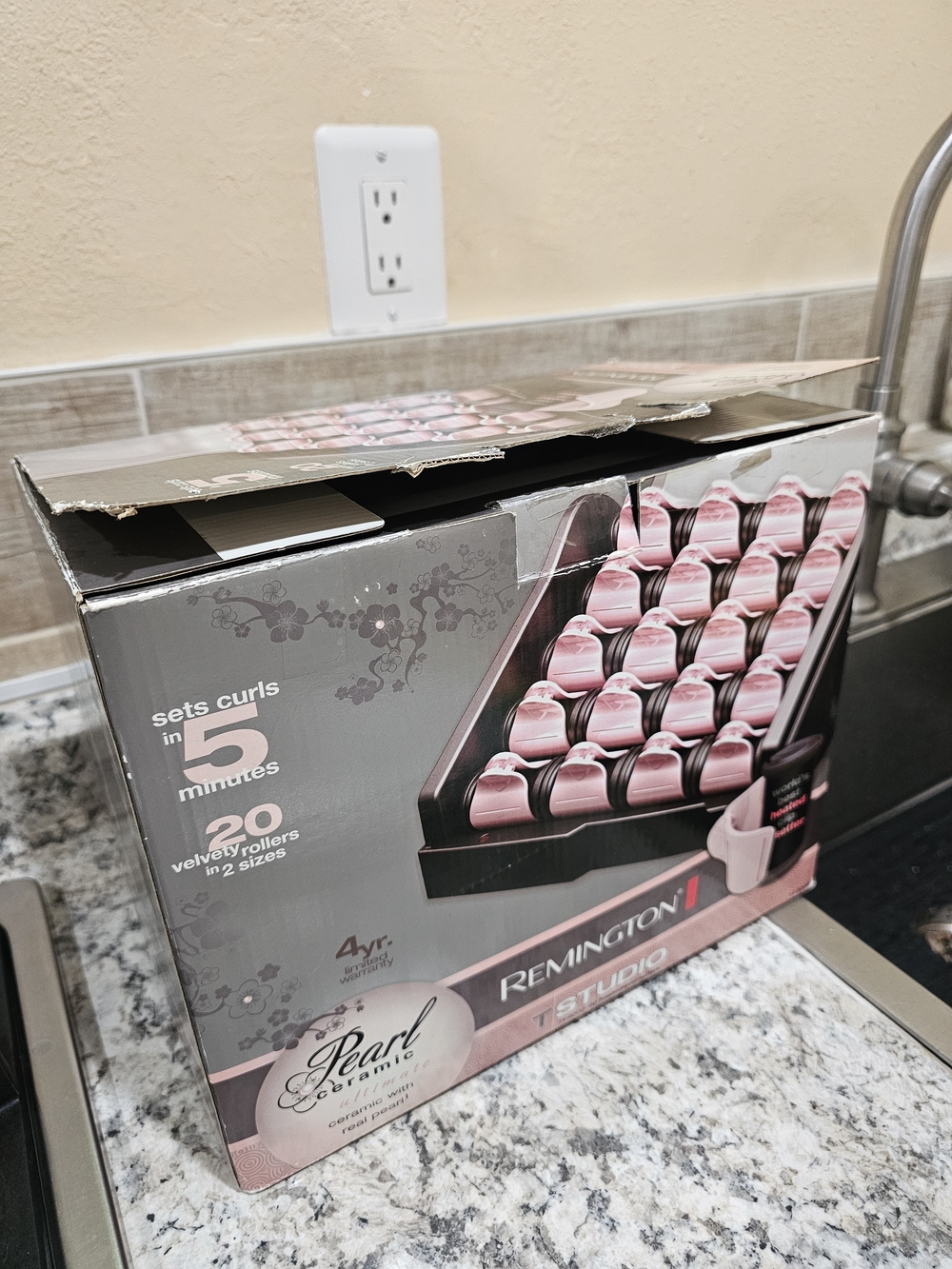Remington T Studio H9000 Hot Rollers Hair Curlers Pearl Heated Ceramic 20 Clips